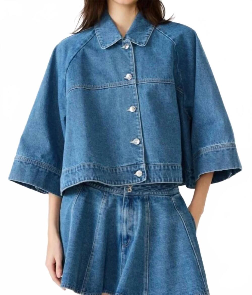 NEW STEVE MADDEN melissa swing jacket in blue jean